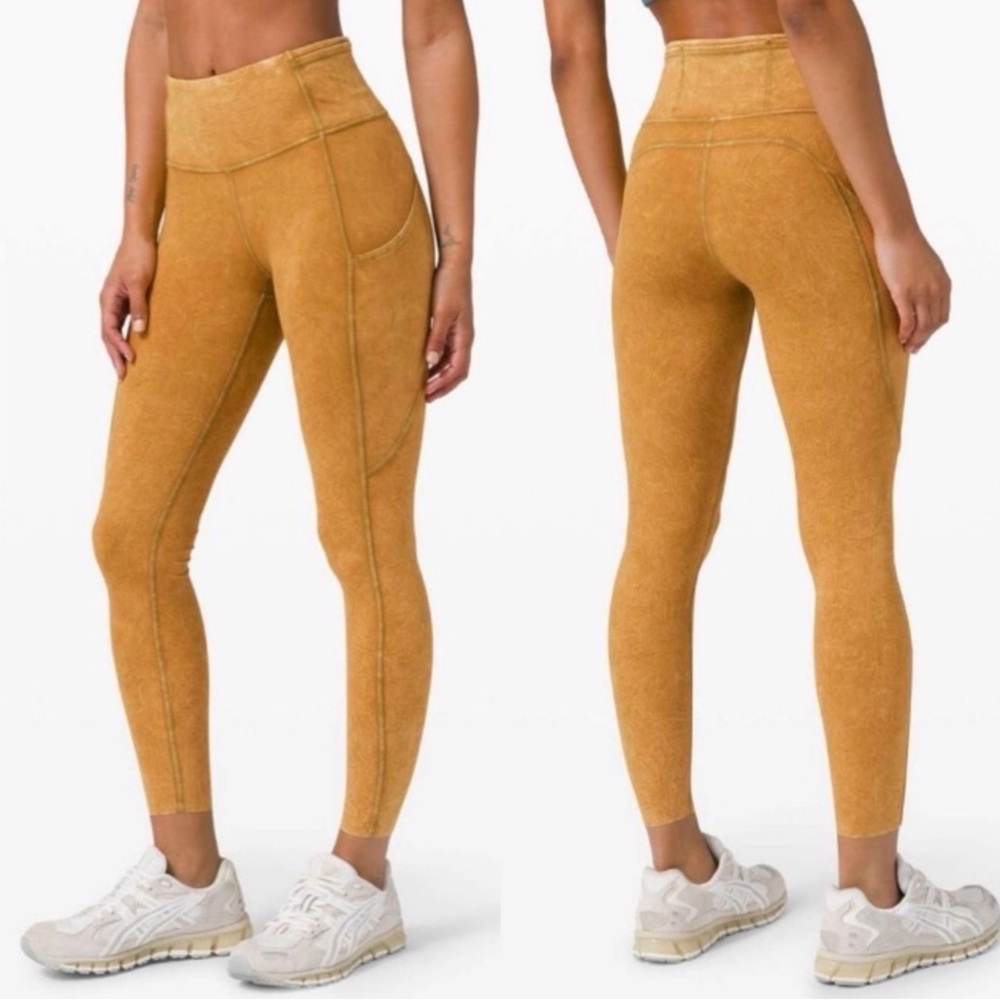 Lululemon Fast & Free Tight II 25" Ice Dye‎ Non-Reflective Ice Wash Spiced Sz 12